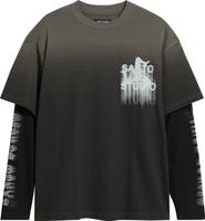 SANTO STUDIO Old English Layered Look Graphic T-Shirt