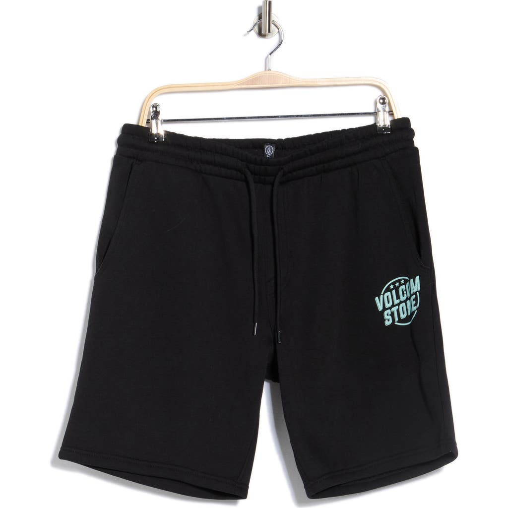 Volcom Roundabout Fleece Shorts In Black
