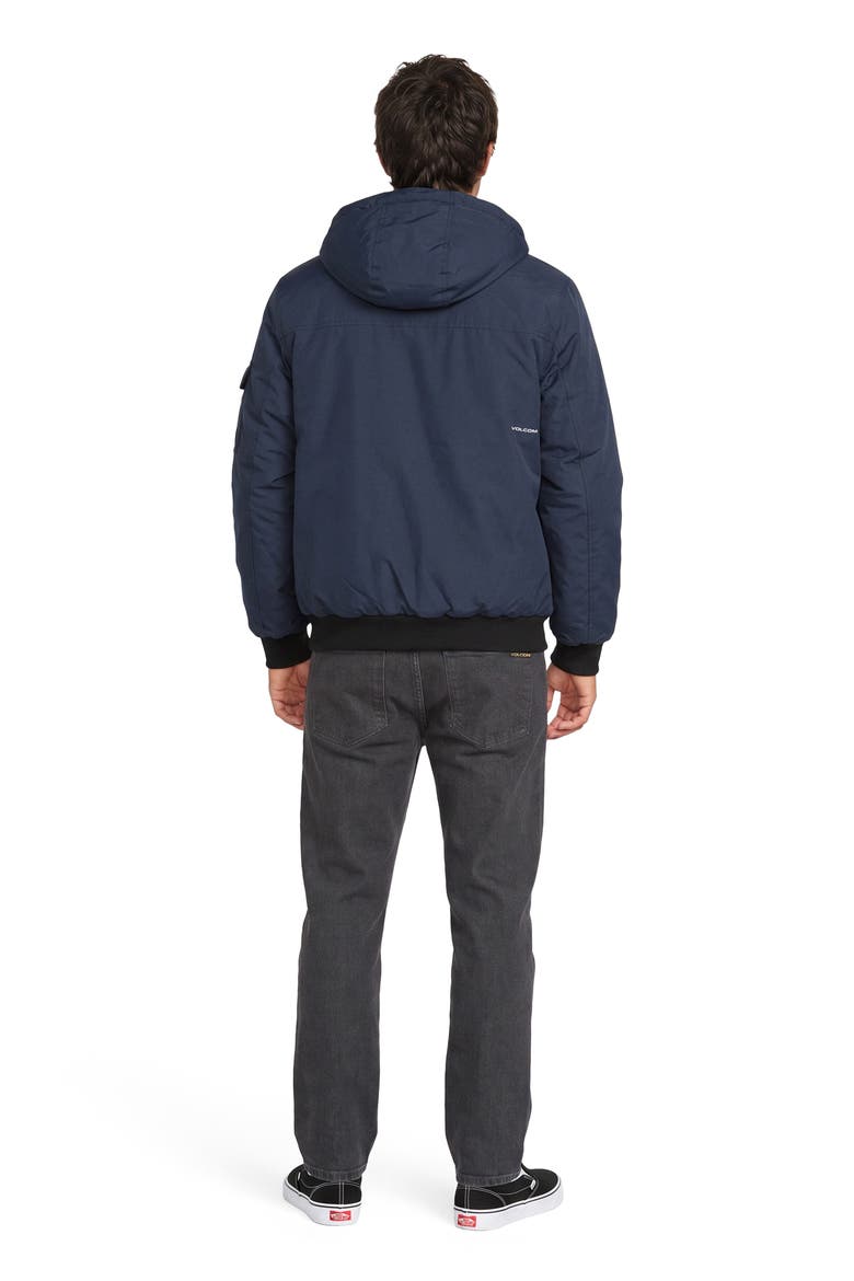 Heavy Weight Water Resistant Hooded Bomber Jacket, Alternate, color, NAVY