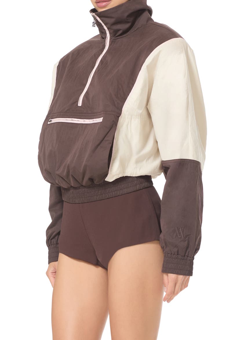 Colorblocked Quarter Zip Pullover, Main, color, MIXED COFFEE BEAN