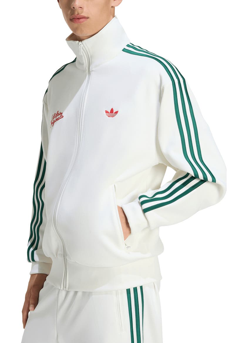 Firebird Roses Track Jacket, Alternate, color, OFF WHITE/ COLLEGIATE GREEN