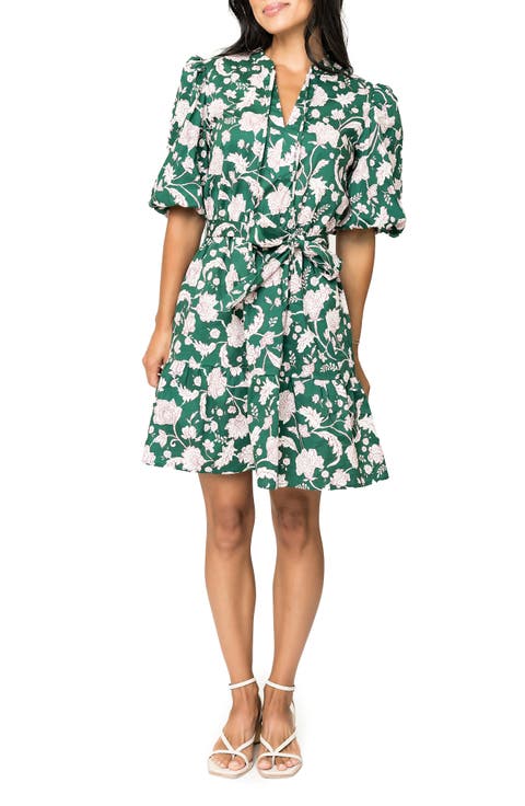 Floral Print Tie Waist Dress