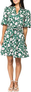 GIBSONLOOK Floral Print Tie Waist Dress