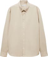MANGO Regular Fit Stretch Cotton Button-Down Shirt