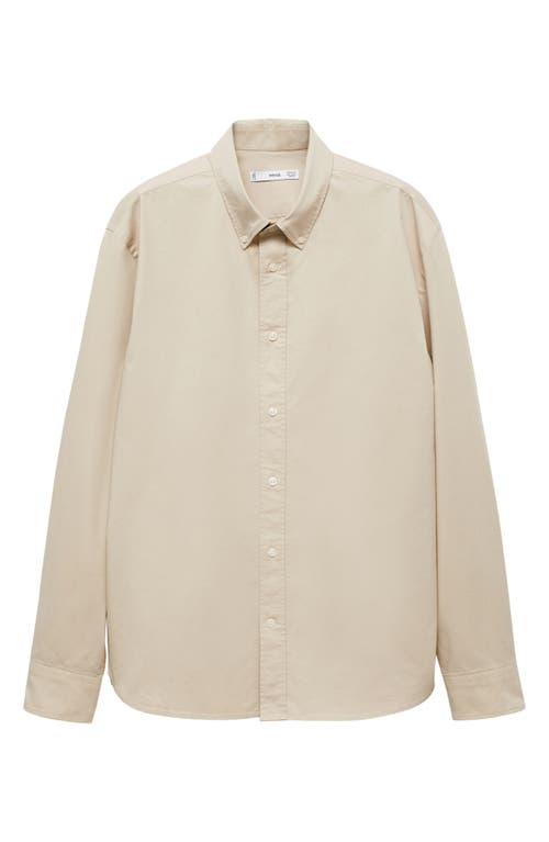 Mango Chemise Regular Fit Coton In Beige