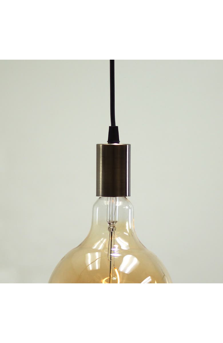 VIP Home and Garden Hanging Pendant Light Decorative Glass Bulb, Alternate, color, Black