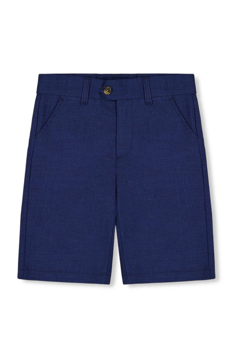 Deux par Deux Little Boy's Slant Pocket Bermuda Shorts Navy Blue, Main, color, Navy Blue Striped