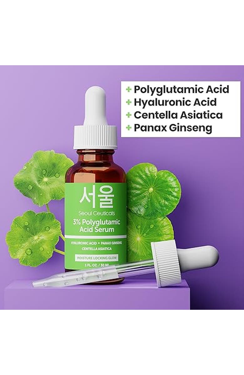 Seoul Ceuticals Korean Skincare Polyglutamic Acid Serum, Alternate, color, Clear
