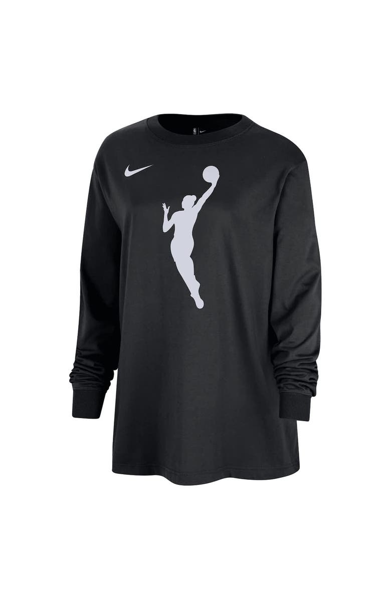 Nike Women's Nike Black WNBA Jumpwoman Logo Boyfriend Oversized Long Sleeve T-Shirt, Alternate, color, 
