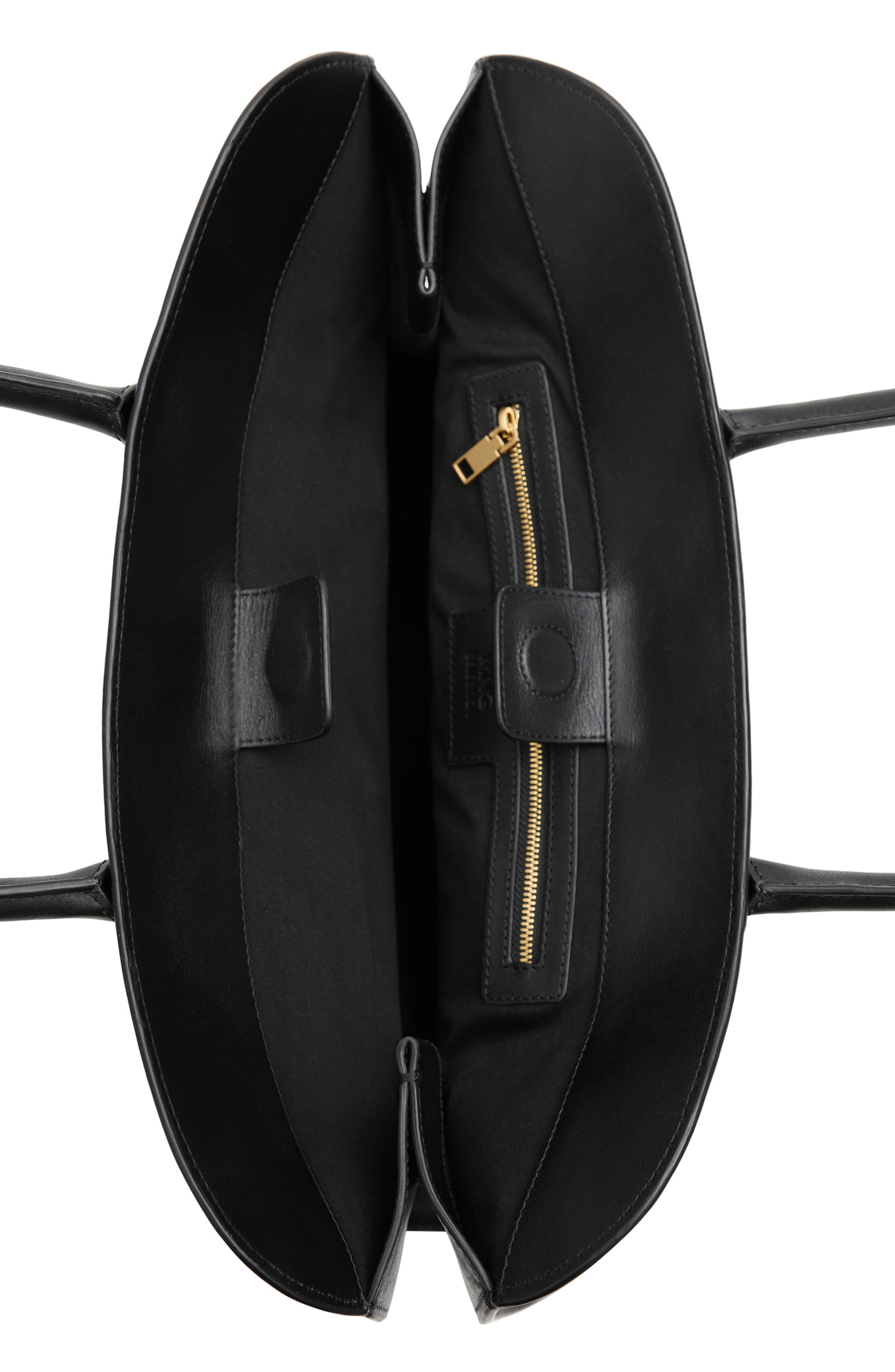 MANGO Leather Briefcase Bag, Alternate, color, 