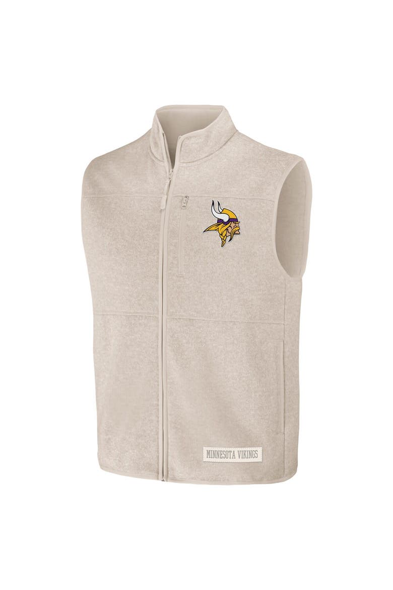 Men's NFL x Darius Rucker Collection by Fanatics  Oatmeal Minnesota Vikings Full-Zip Sweater Vest, Alternate, color, Oatmeal
