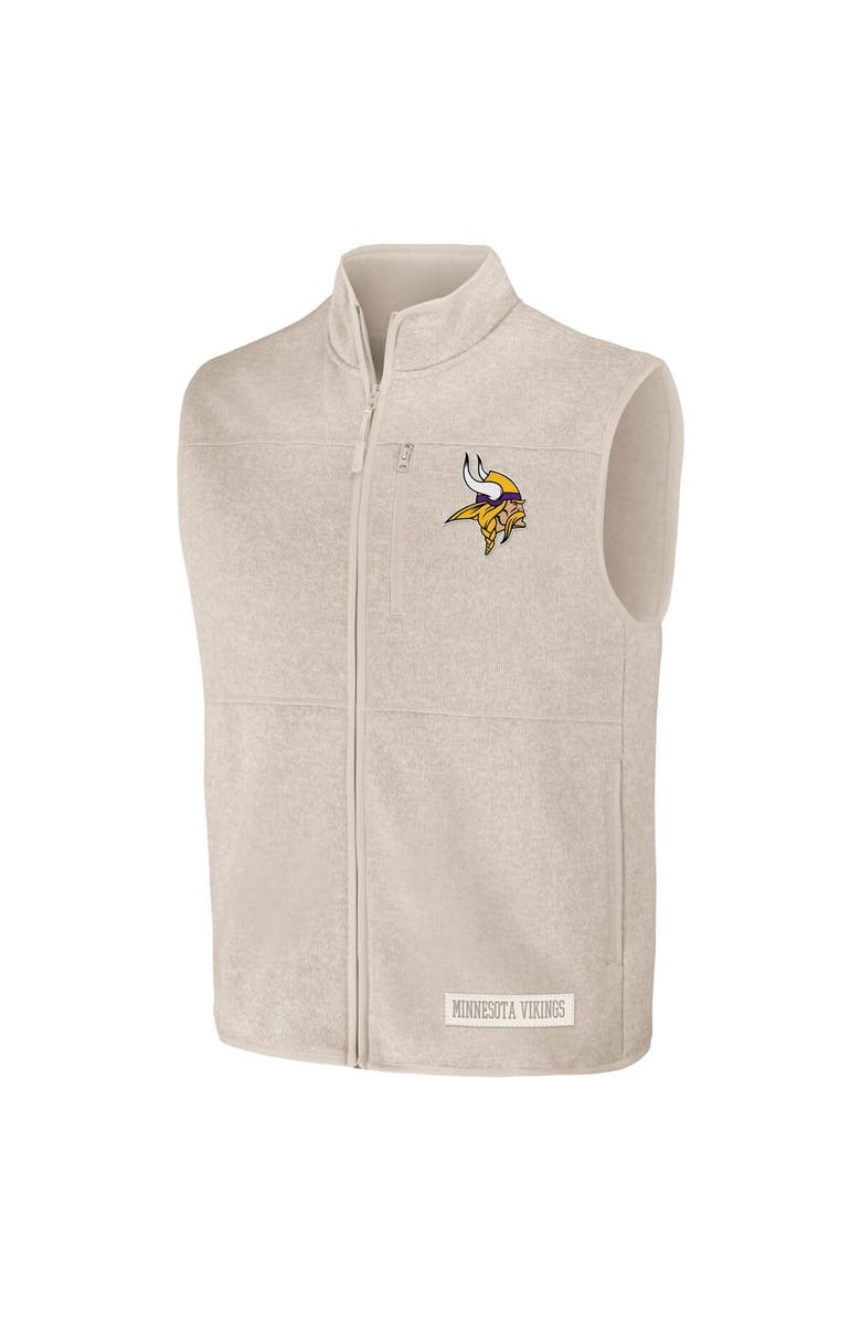 NFL X DARIUS RUCKER Men's NFL x Darius Rucker Collection by Fanatics  Oatmeal Minnesota Vikings Full-Zip Sweater Vest, Alternate, color, 