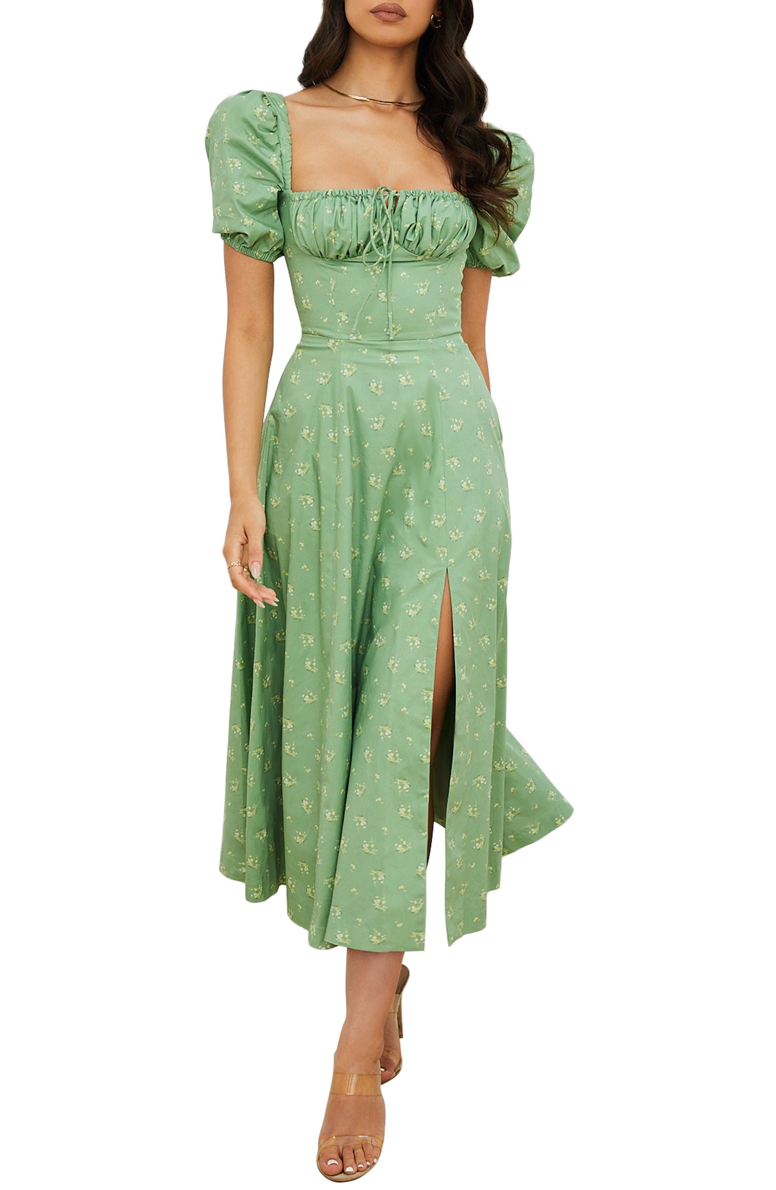 tallulah puff sleeve midi dress House of CB | Dresses | House Of Cb Tallulah Ivory Floral Puff Sleeve Midi  Dress Xl