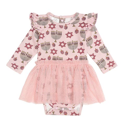 Hanukkah Long Sleeve Tutu Bodysuit