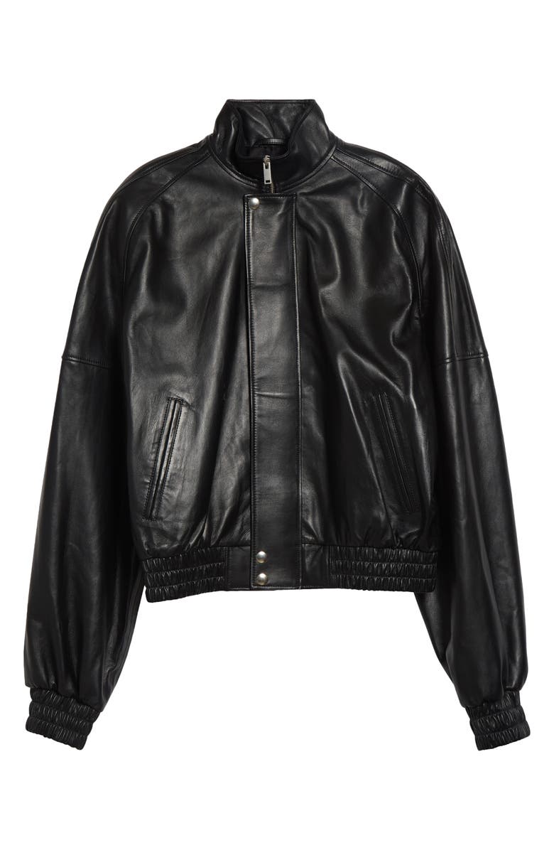 LU'U DAN Blouson Leather Jacket, Main, color, Black