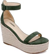 L'AGENCE Avice Ankle Strap Espadrille Platform Wedge Sandal