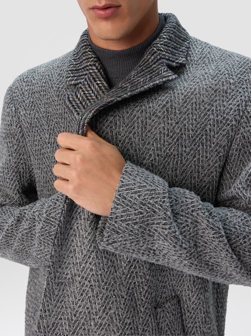 Missoni Wool Cloth Coat With Chevron Pattern In Gray