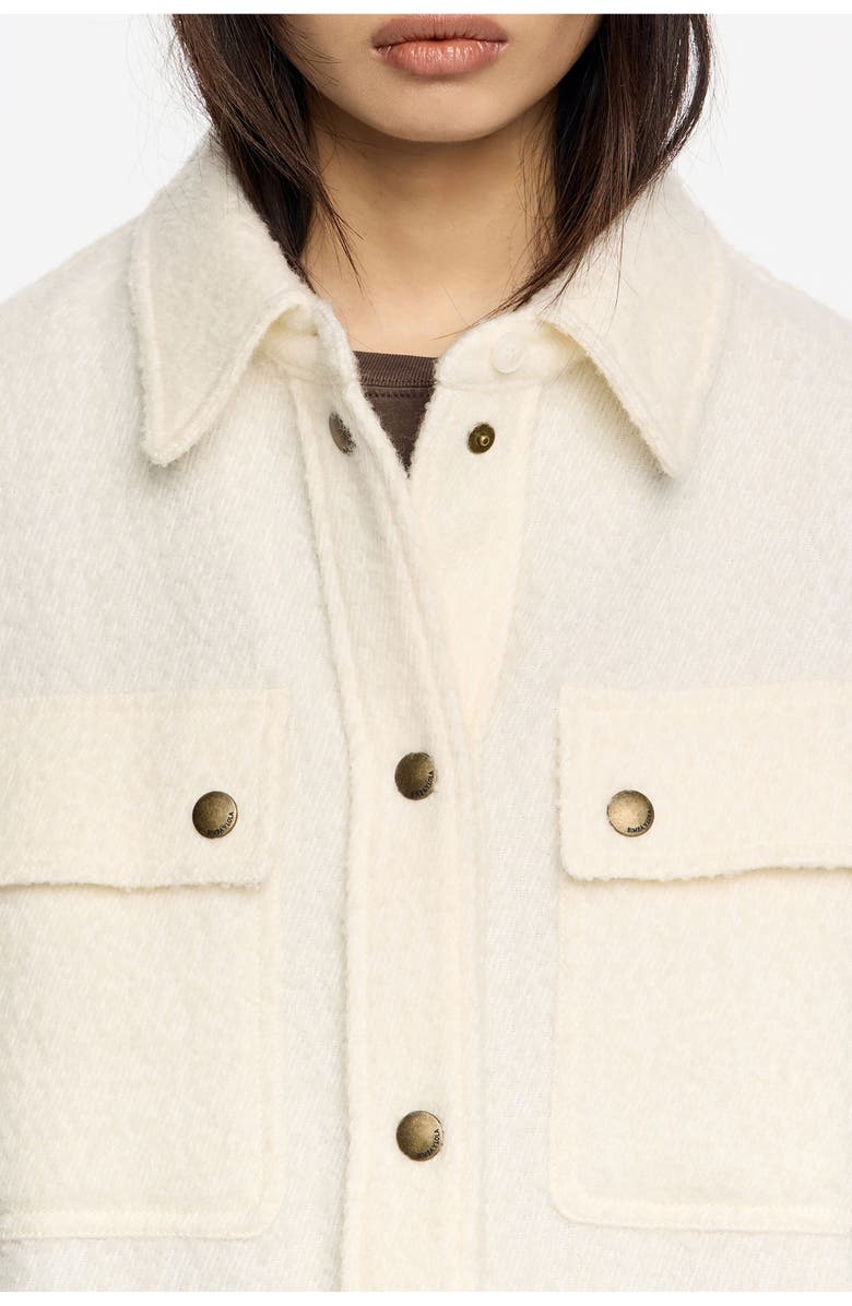 Bimba y Lola Oversize Off- Wool Overshirt, Alternate, color, Off White