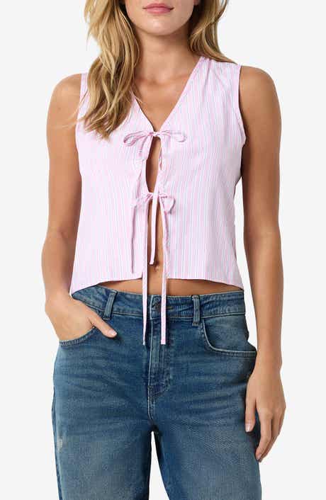 Noisy may Frida Tie Front Crop Vest