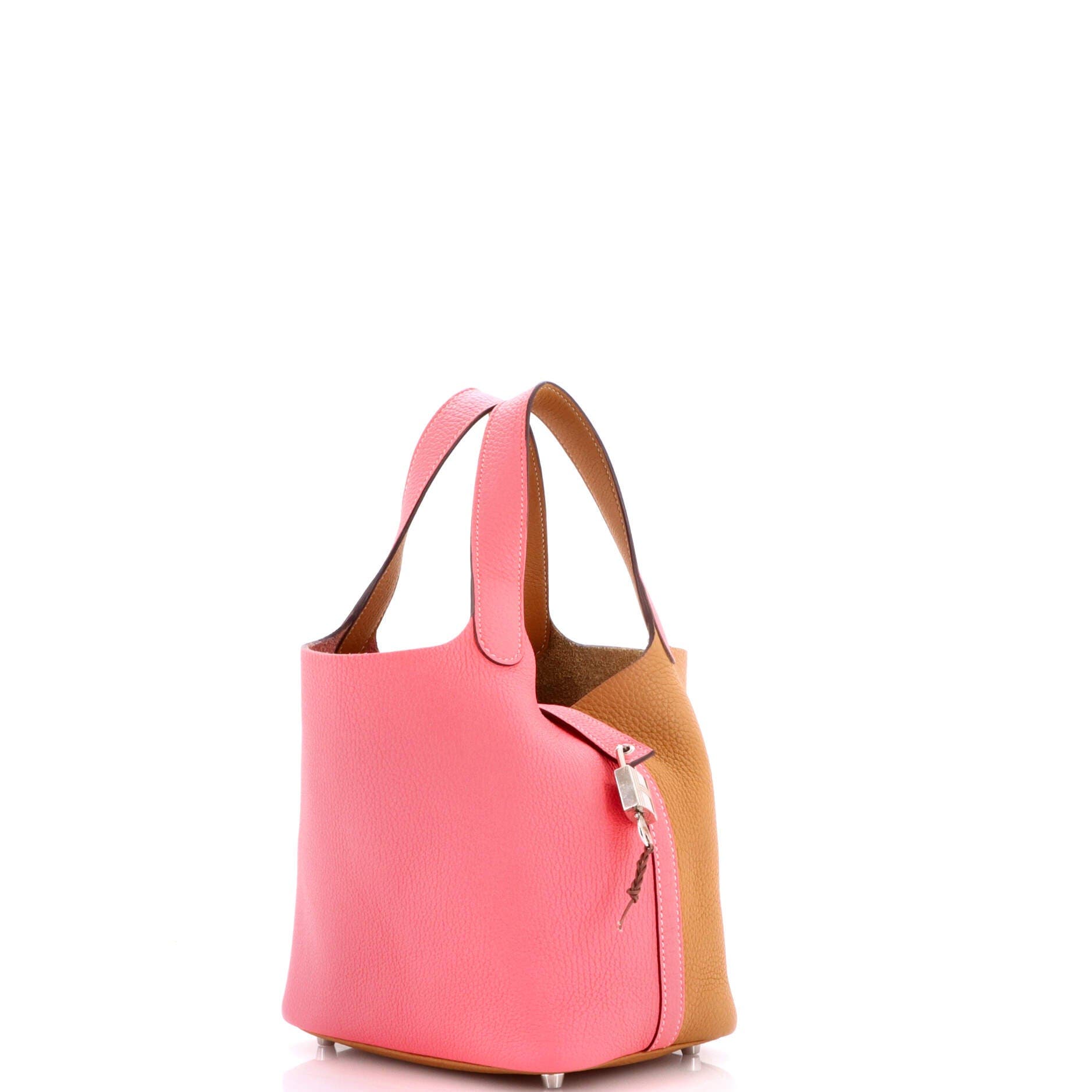 Pre-Owned Hermes Picotin Lock Bag Bicolor Clemence PM, Alternate, color, Bicolor - Rose Azalee/Sesame