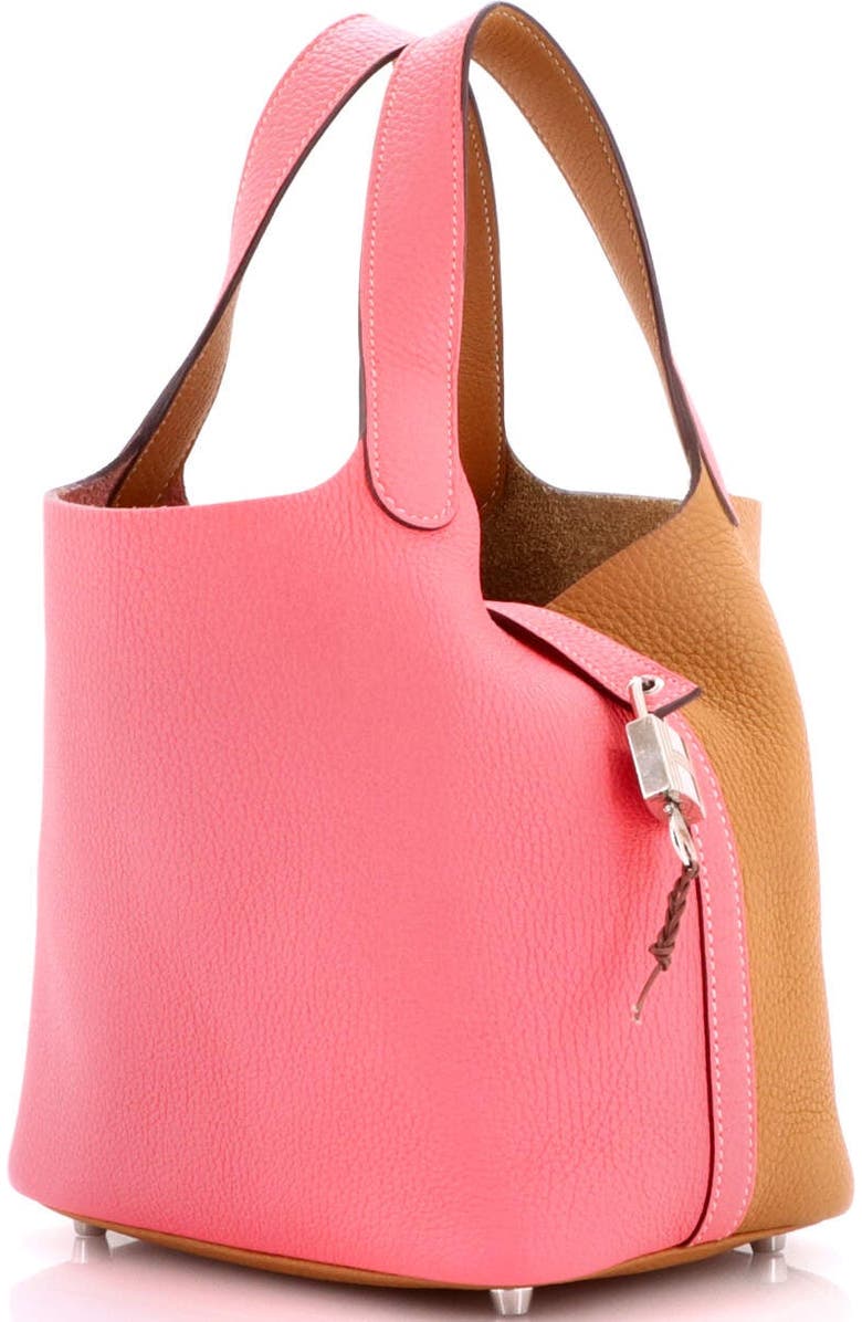 Pre-Owned Hermes Picotin Lock Bag Bicolor Clemence PM, Alternate, color, Bicolor - Rose Azalee/Sesame