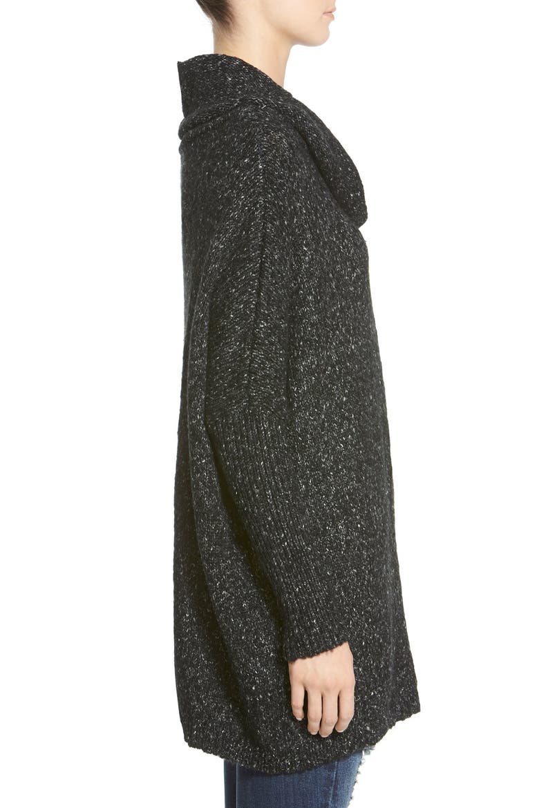 Cowl Neck Tunic Sweater, Alternate, color, CHARCOAL