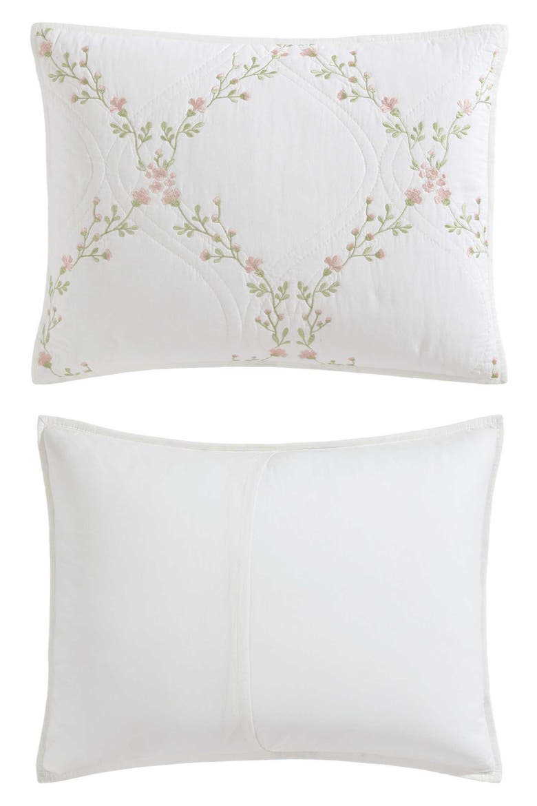 Floral Embroidered Cotton Quilt Set, Alternate, color, LT-PASTEL PINK