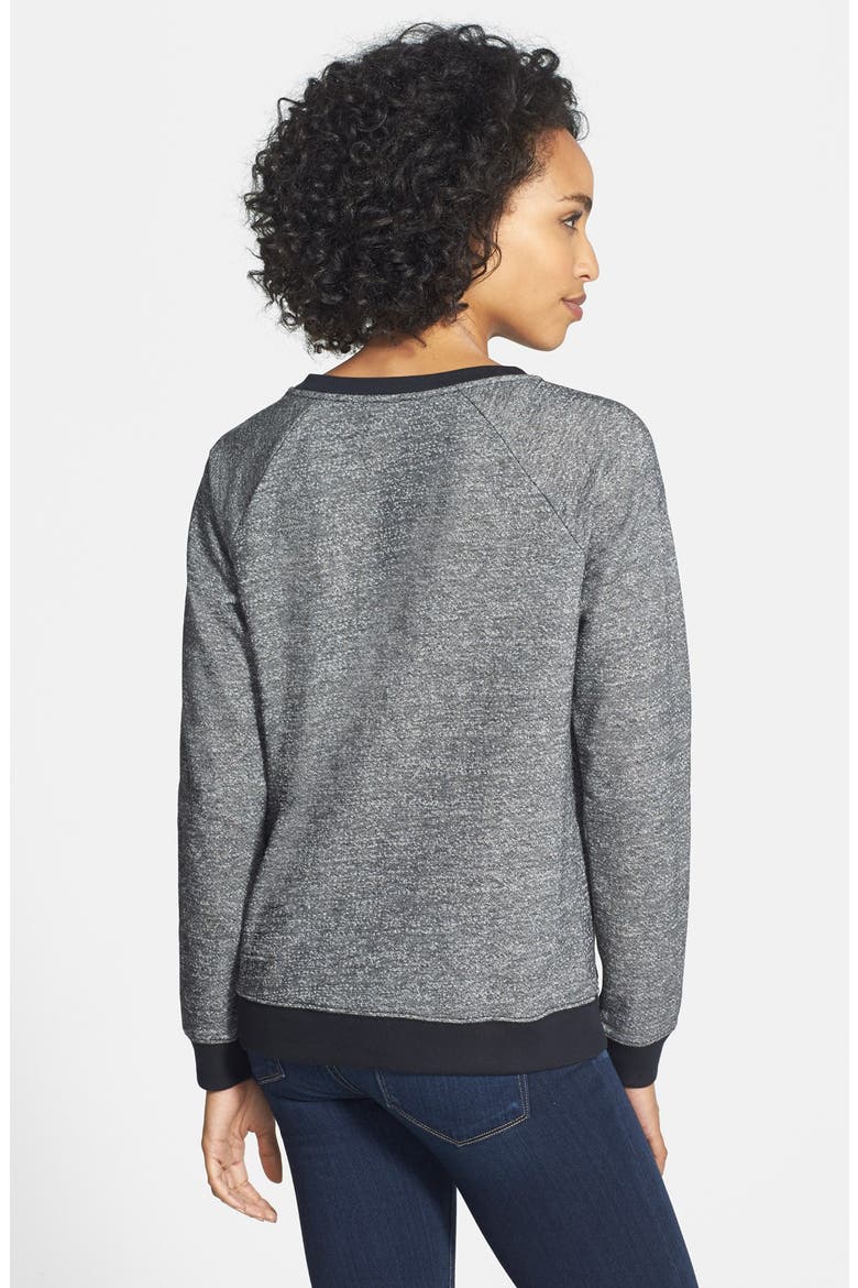 Embroidered Lace Crewneck Sweatshirt, Alternate, color, HEATHERED GREY
