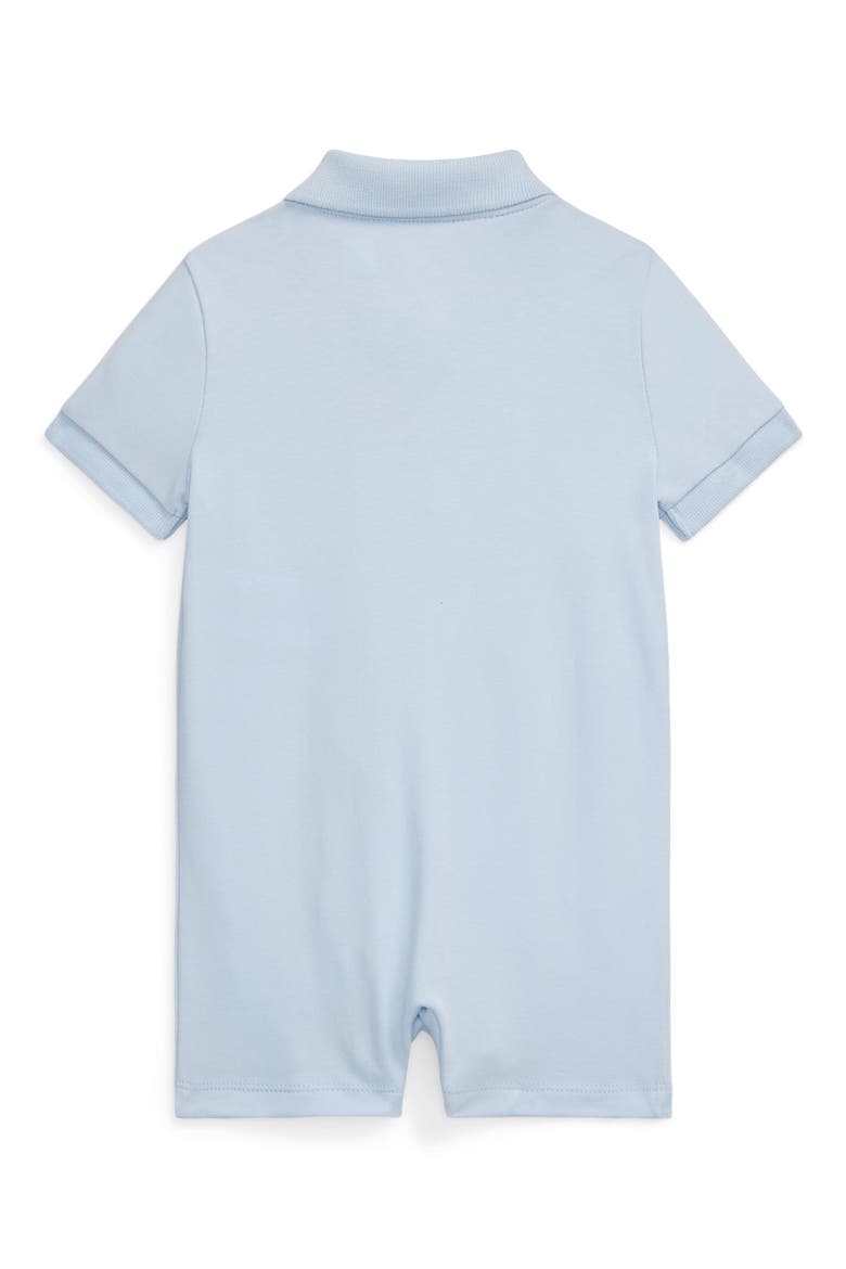 Interlock Polo Romper, Alternate, color, BERYL BLUE