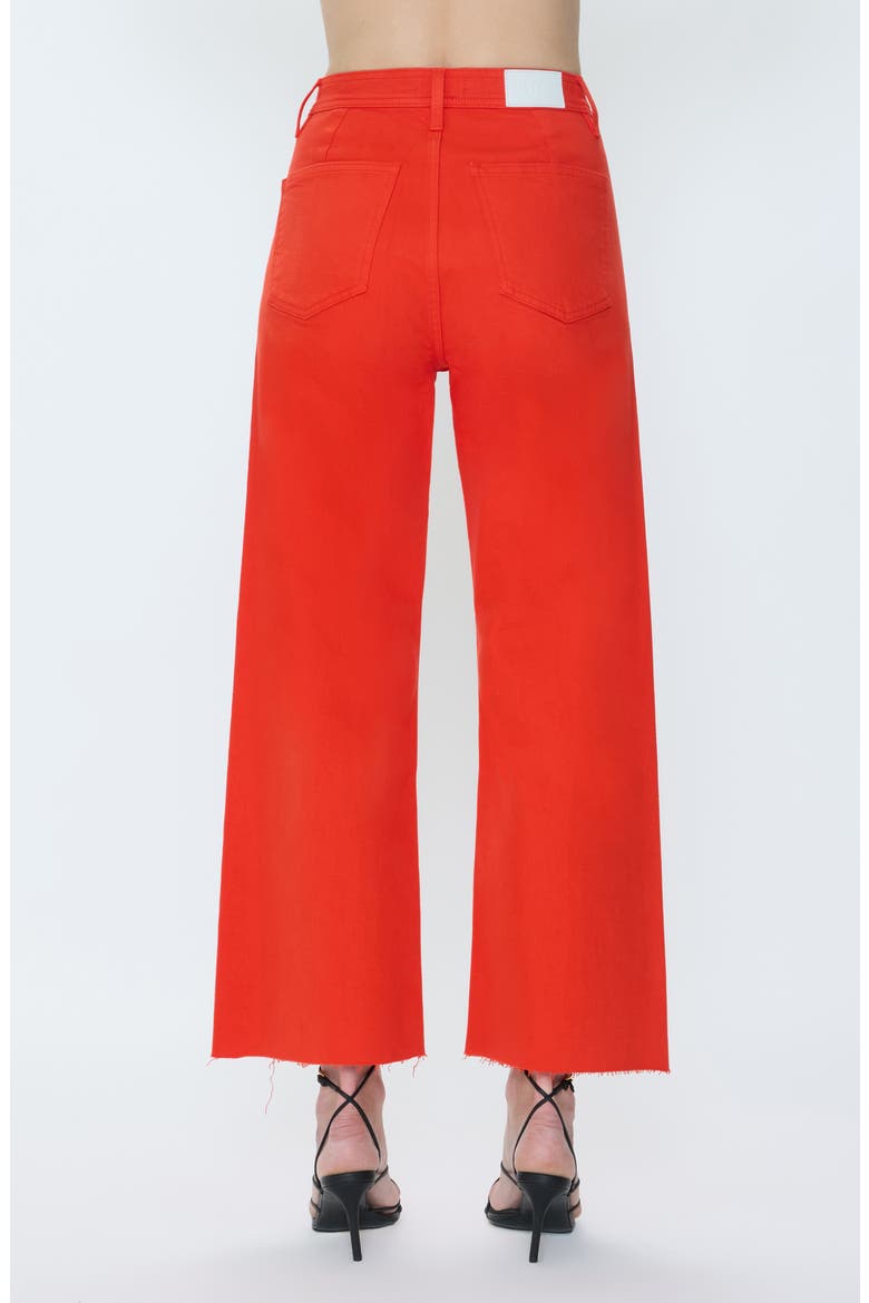 Penny Crop High Waist Raw Hem Wide Leg Jeans, Alternate, color, CHILI