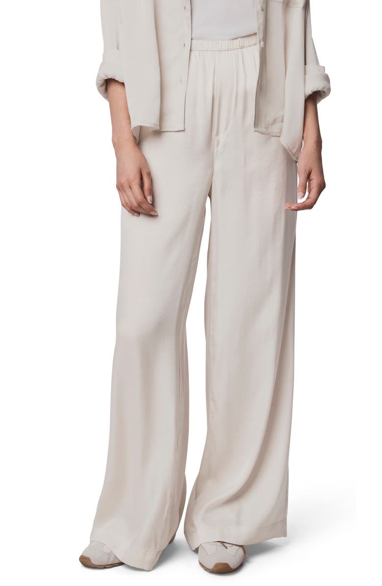 Splendid Serena Satin Pull-On Pants, Alternate, color, Pale Oak White