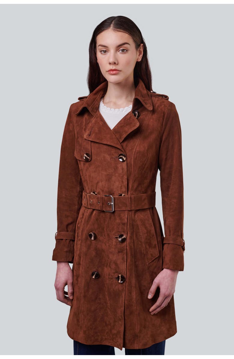 FURNIQ UK Soho Suede Trench Coat, Main, color, 