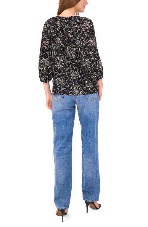 Vince Camuto V-neck Puff Sleeve Top In Black