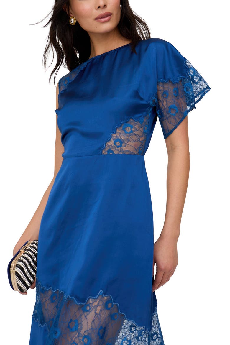 Selma Lace Insert Maxi Dress, Alternate, color, Navy