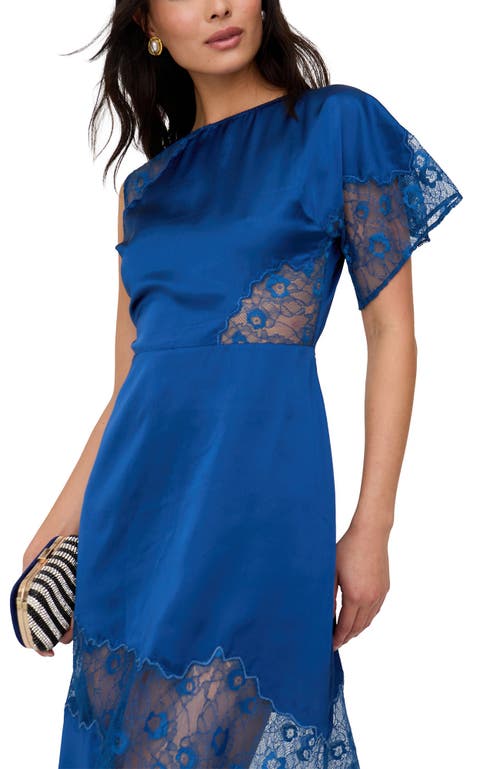 Lily And Lionel London Selma Lace Insert Maxi Dress In Blue