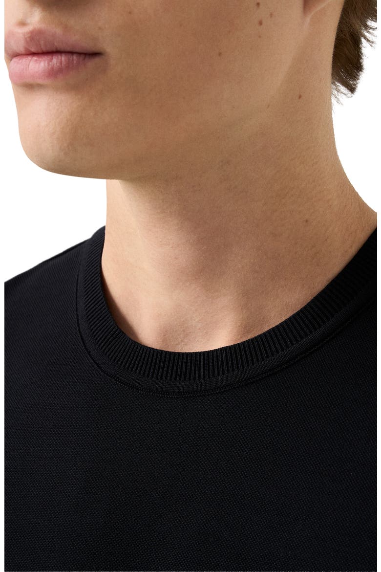 Texture Cotton T-Shirt, Alternate, color, BLACK