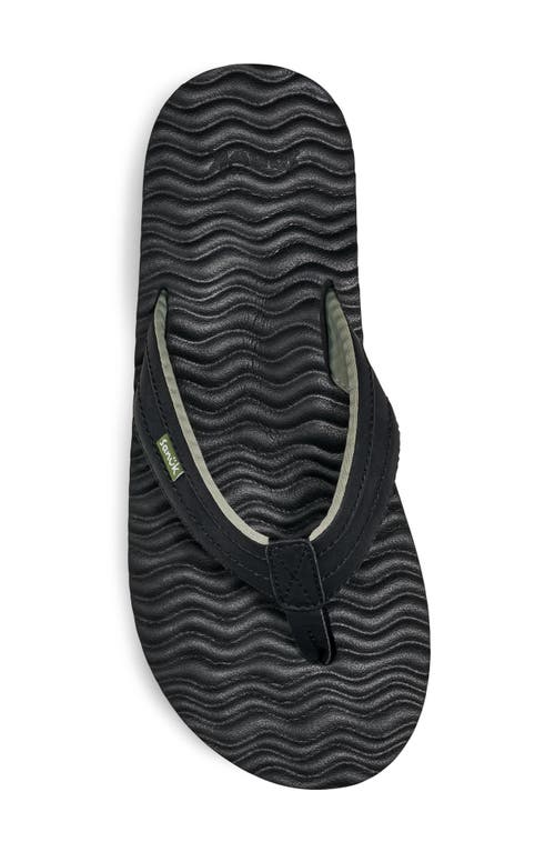 Sanuk Ziggy Plush Flip Flop In Black