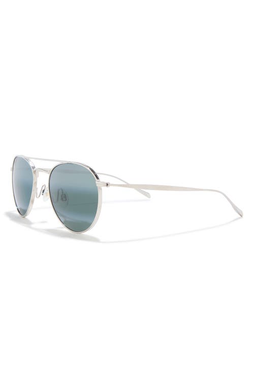 Maui Jim 52mm Polarized Aviator Sunglasses In Silver