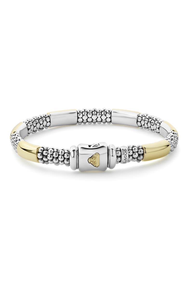 Signature Caviar High Bar Rope Bracelet, Alternate, color, SILVER
