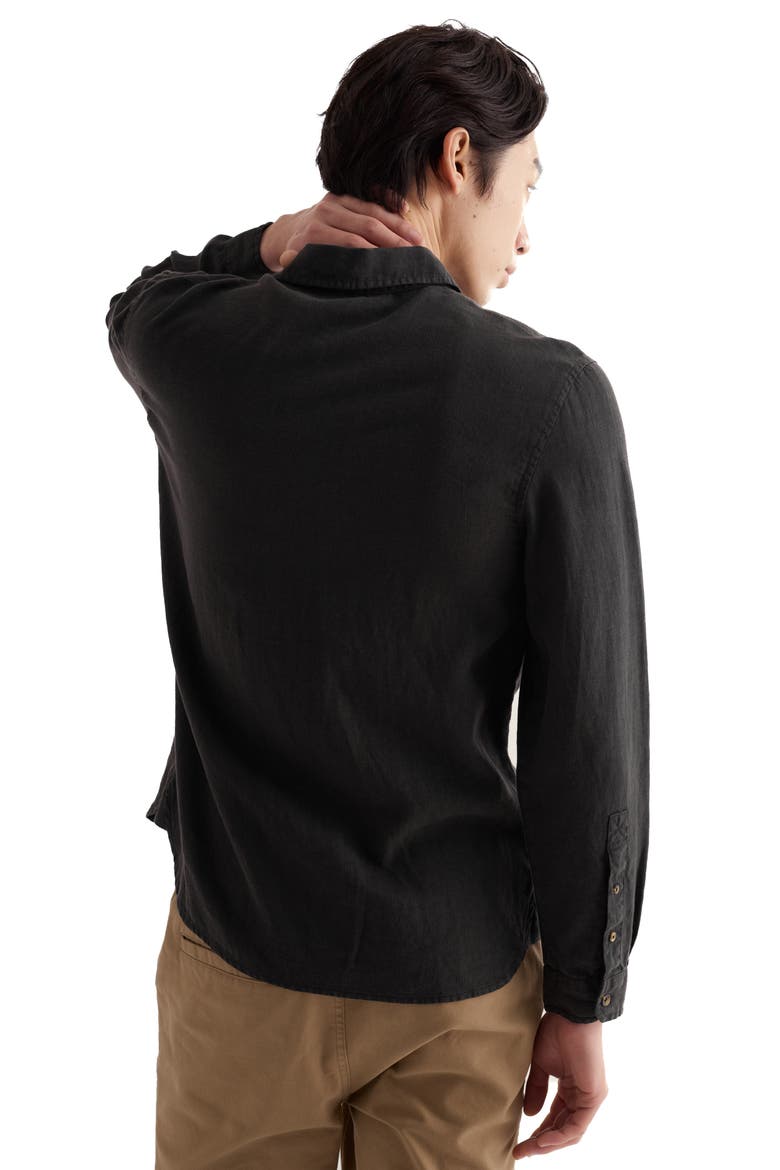 Curator Linen Button-Up Shirt, Alternate, color, ONYX