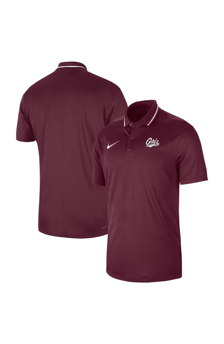 Nike Men's Nike Maroon Montana Grizzlies 2023 Sideline Coaches Performance Polo, Main, color, Maroon