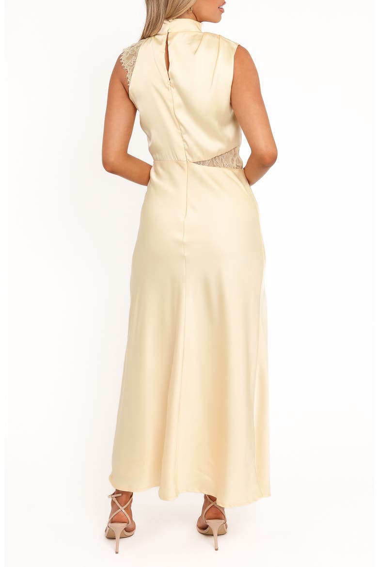 Anabelle Halter Neck Lace Maxi Dress, Alternate, color, BUTTER YELLOW