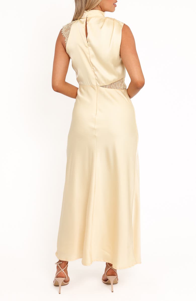 Petal & Pup Anabelle Halter Neck Lace Maxi Dress, Alternate, color, Butter Yellow