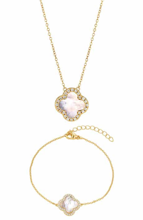 Mother-of-Pearl & Cubic Zirconia 2-Piece Jewelry Set