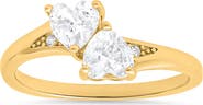 Queen Jewels Cubic Zirconia Double Heart Ring