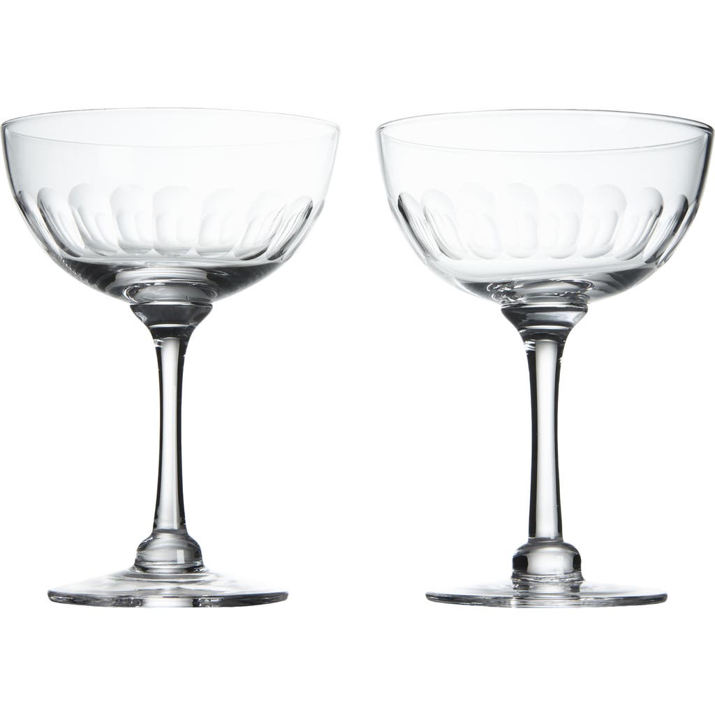 The Vintage List Set Of 2 Crystal Champagne Saucers In Transparent