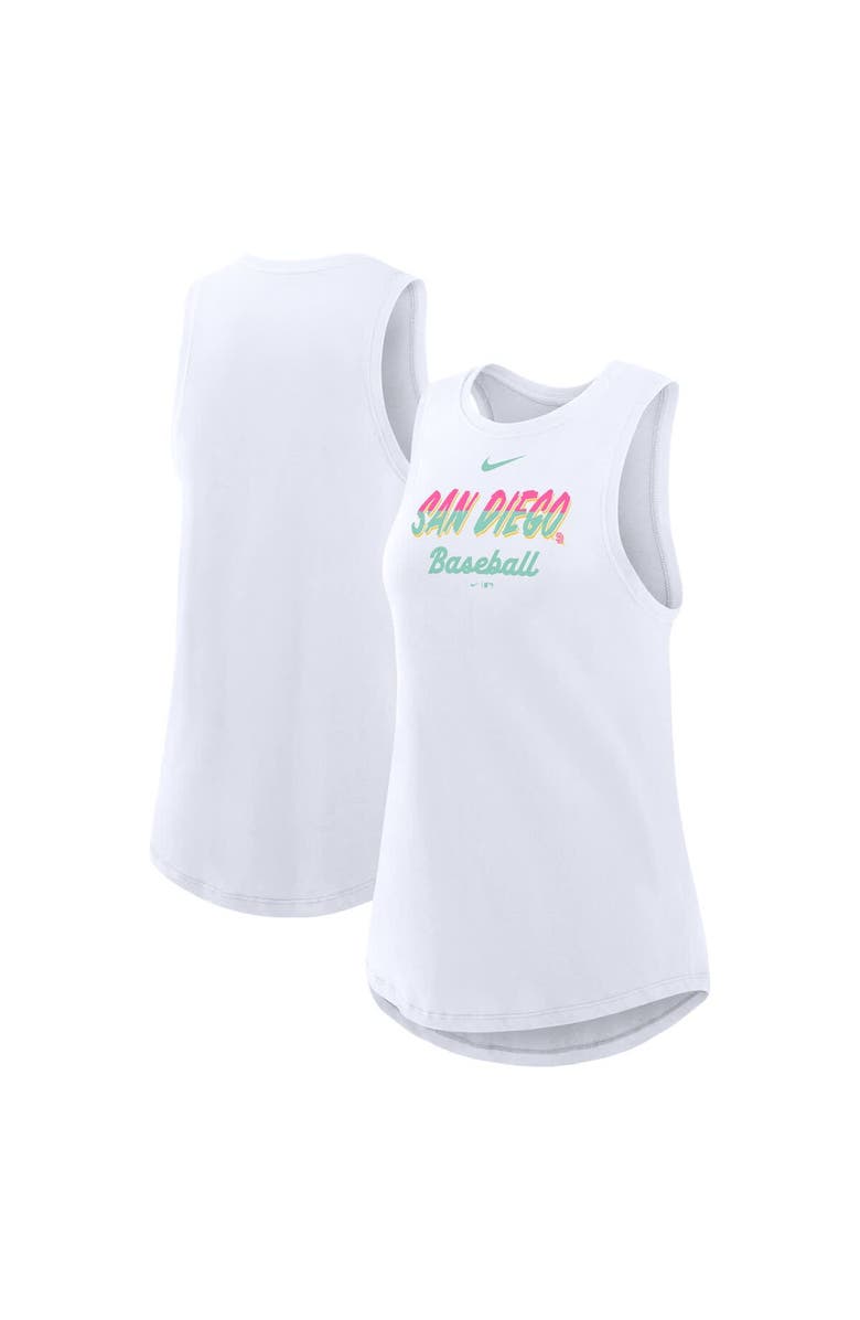 Nike Women's Nike White San Diego Padres City Connect Tricode High Neck Performance Tank Top, Alternate, color,