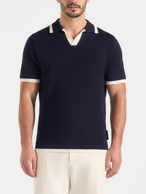 Lambert Contrast Detail Knit Polo