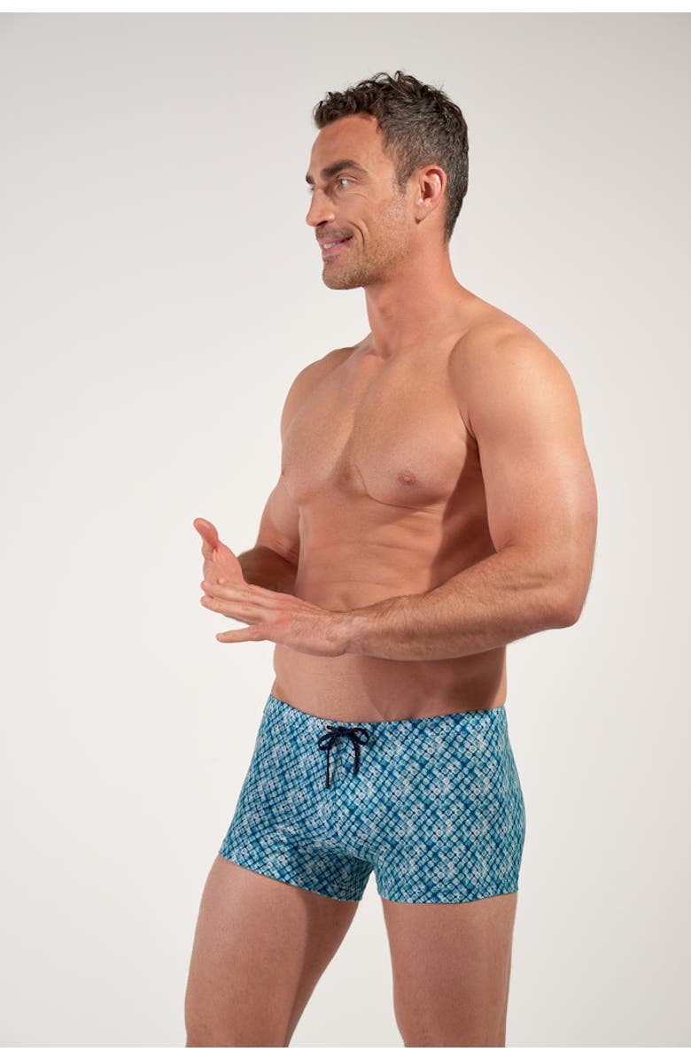 HOM Camaiore Swim Shorts, Alternate, color, Blue Print