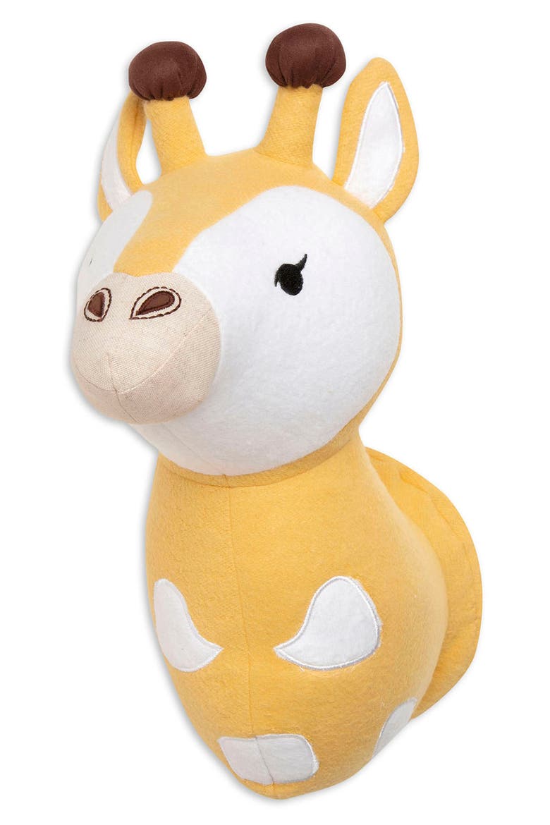 Safari Animal Plush Head Wall Art, Main, color, YELLOW/ WHITE